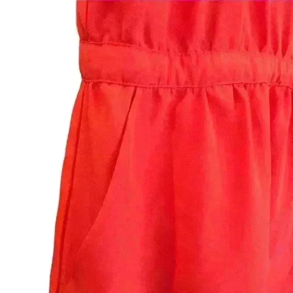 {tl} the letter Anthropologie Coral Drop Waist Drawstring Dress size small NWOT - Picture 4 of 6